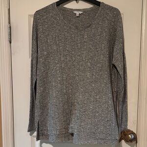 Time and Tru |  Heather Gray | Ribbed Sweater